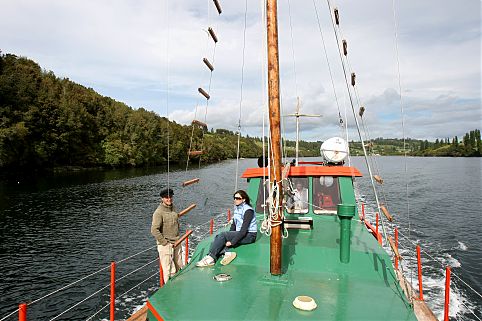 Passeio de barco no Lagoa Chiloé