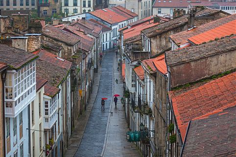 Santiago de Compostela em dia de chuva