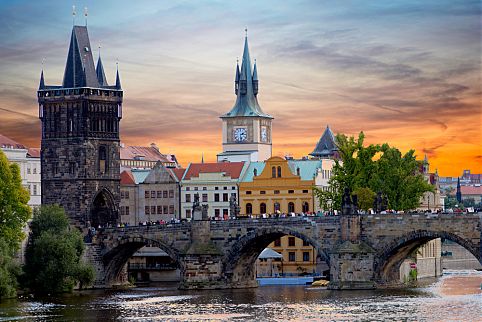 Ponte Carlos em Praga, República Tcheca 