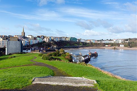 Cidade de Tenby, sudoeste do País de Gales