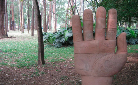 Sculpture outside of Museu Afro Brasil