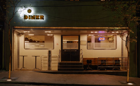 Façade of 210 Diner