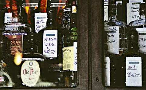 Bottles of whiskey at São Pedro São Paulo