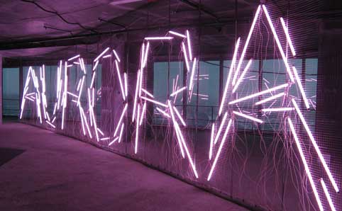 a light installation by the artist Carmela Gross