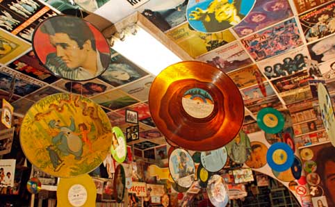 Inside at Eric Discos record store