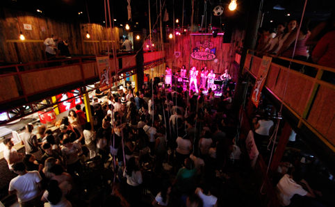 Crowds pack out the dance floor at Bar Favela