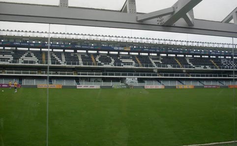 the stands at Vila Belmiro stadium