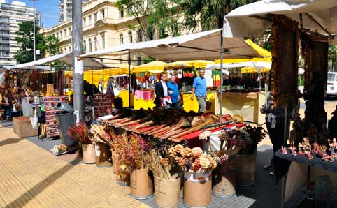 Stalls at Feira da República