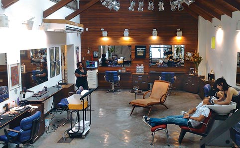 Man having a hair wash at the salon